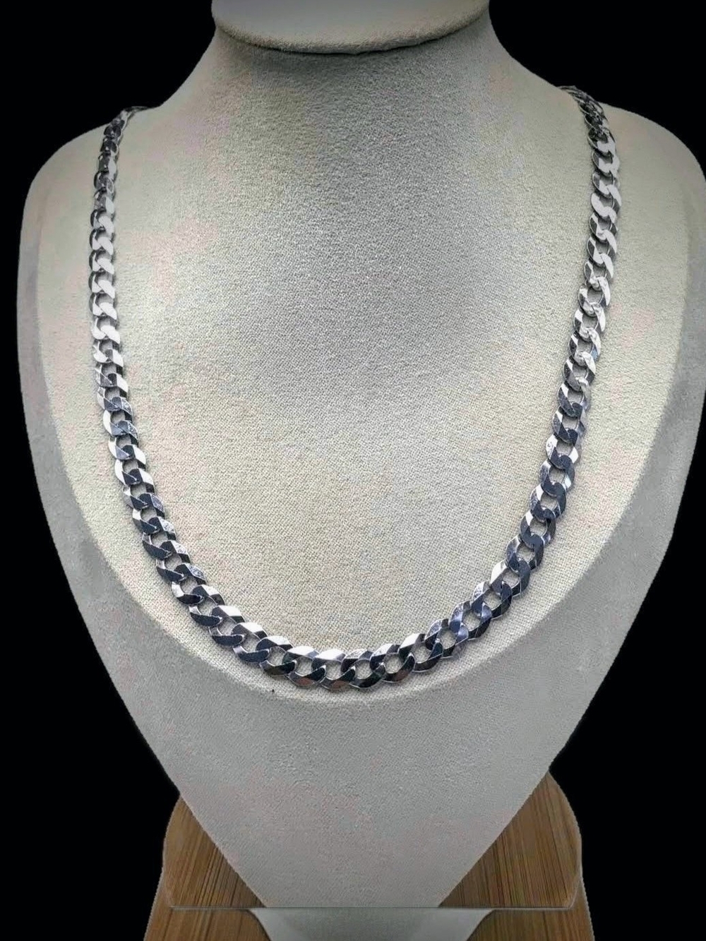 Sterling Silver 925 Cuban Link Necklace - Polished Chain=bling